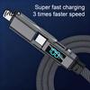 Talos Multi-Level High-Power Data Cable, Fast Charging Up To 100W, USB Type-C 8-Pin Charger Cable with Real-Time Digital Display, Durable Braided for