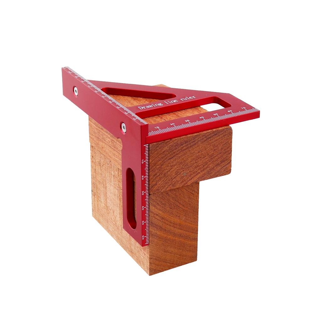 Precision Aluminum Alloy  Miter Triangle Ruler 45°/90° Woodworking Square Protractor  3D  Multifunctional Measuring Tool