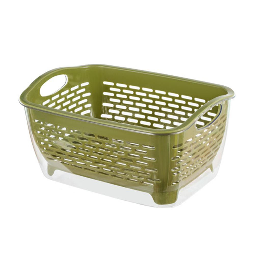Pure-Color Double Layer Plastic Drainer Basket Practical Lettuce Leaf Drainer Tool For Vegetable Washing