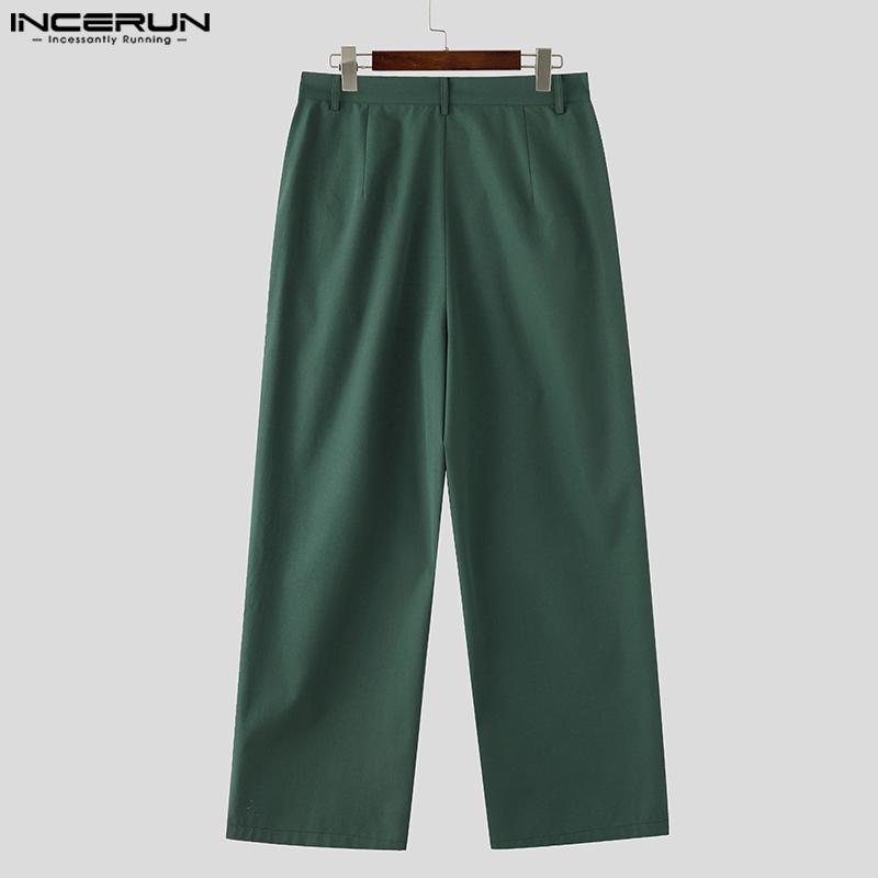 INCERUN Summer 2PCS Men Lapel Short Sleeve Shirts Long Suits Trousers Sets