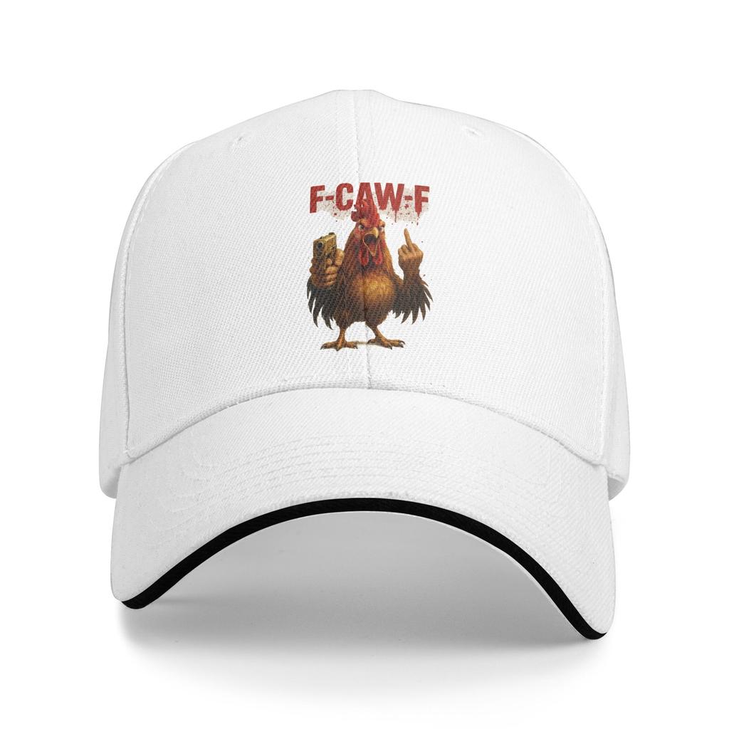 Funny F-CAW-F Rooster Edgy Meme Casual Baseball Cap Summer  Trucker Hat Sun-Proof Running Hip Hop Hats Fashion Baseball Caps