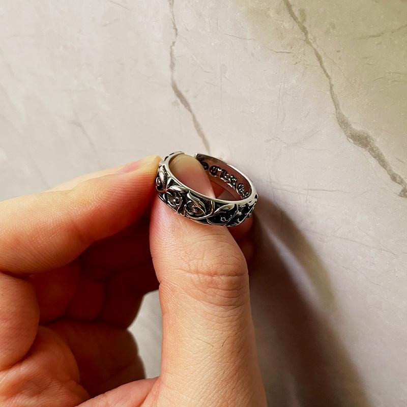 Retro Eternal Vine Ring Zinc Alloy Color Punk Gothic Vintage Open Ring For Men Women Handmade Designer Zircon Unisex Accessories