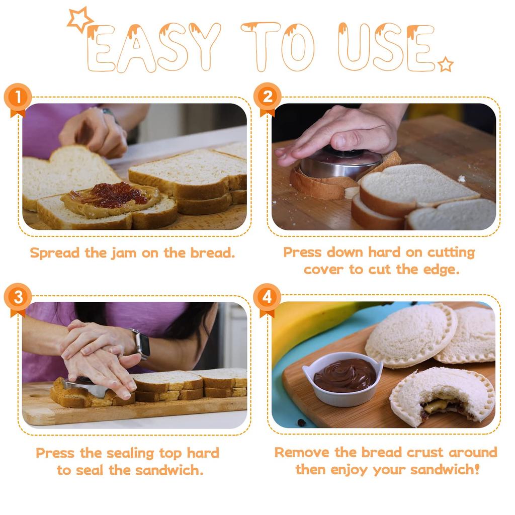 Hamburger Pie Sealer Mold Stainless Steel Round Sandwich Maker Pastry Cookies Mold For Hamburgers Baking Bento Tool Kitchen Tool