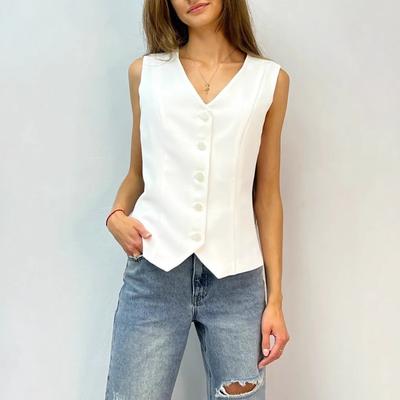 Vestă de vară pentru femei, fără mâneci, cu model cangur, cu guler în V, Cardigan, topuri, haine de exterior