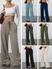 Women's Drawstring Wide-Leg Drape Trousers - Spring/Summer Fashion