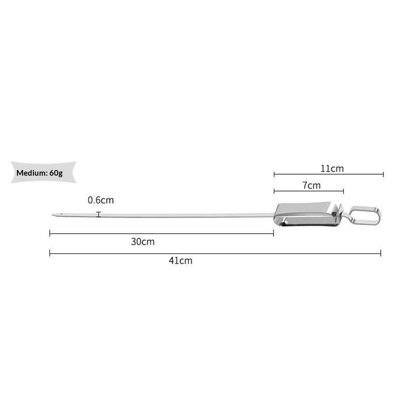1Pcs Kabob Skewers For Grilling Stainless Steel Flat Bbq Skewers With Quick Release Metal Sliding Handle