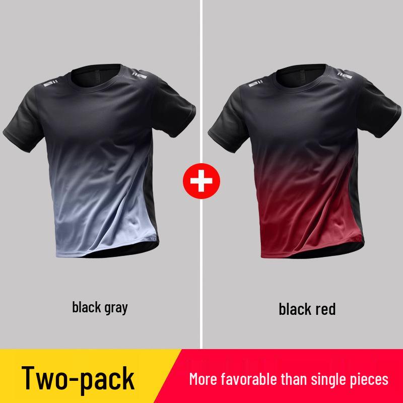 Herren Schnelltrocknendes Eisseiden Sportset: Atmungsaktives, lockeres, kurzärmeliges Lauf-/Fitness-Outfit für den Sommer.