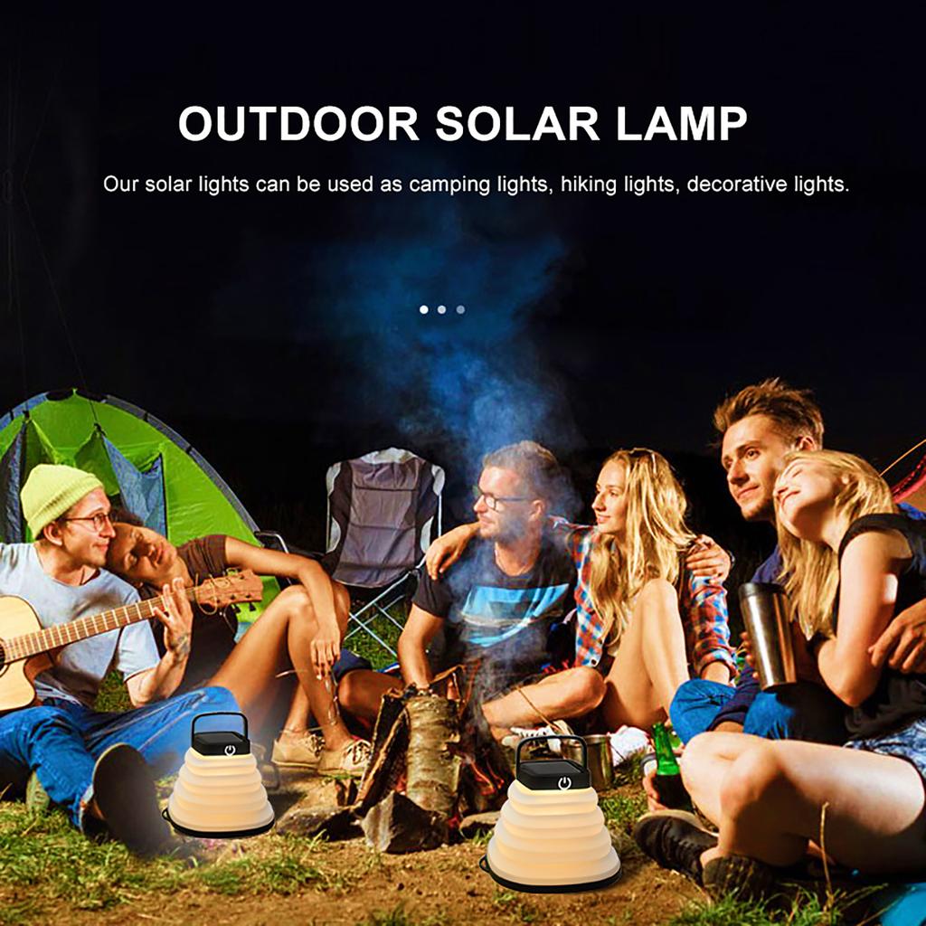 Solar Camping LED Lights Lantern Portable USB Lamp Folding Bubble 500mAh Mini Emergency Light for Outdoor Climbing Lighting