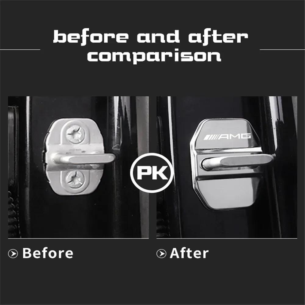 for Mercedes Benz W212 W204 W211W168 W213 W205 W210 W124 Door Lock Decoration rust protection Stainless Steel Plastic Cover
