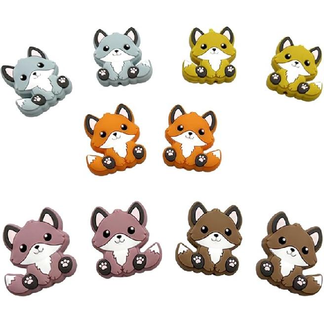10Pcs Duck Beads Cartoon Animal Beads Colorful Duck Shaped Beads Focal Beads for Pen Flat Loose Spacer Beads for Keychain Making Jewelry DIY