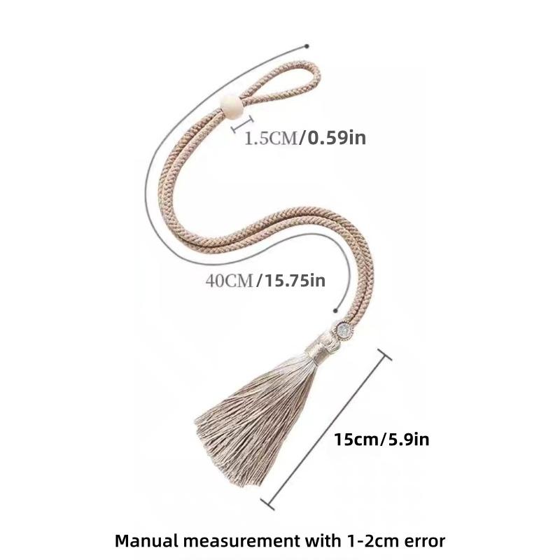 2 PCS Adjustable Cotton Cord Curtain Tiebacks Curtain Straps Bohemian Chic Log Loop Curtain Buckle Strap With Tassel Hand Woven