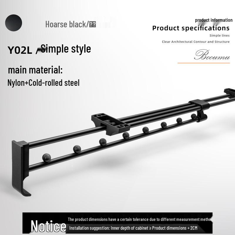 

Telescopic Pull-Out Trouser Rack with Damping Slide Rails and Goose-Shaped Design for Wardrobes 26cm
