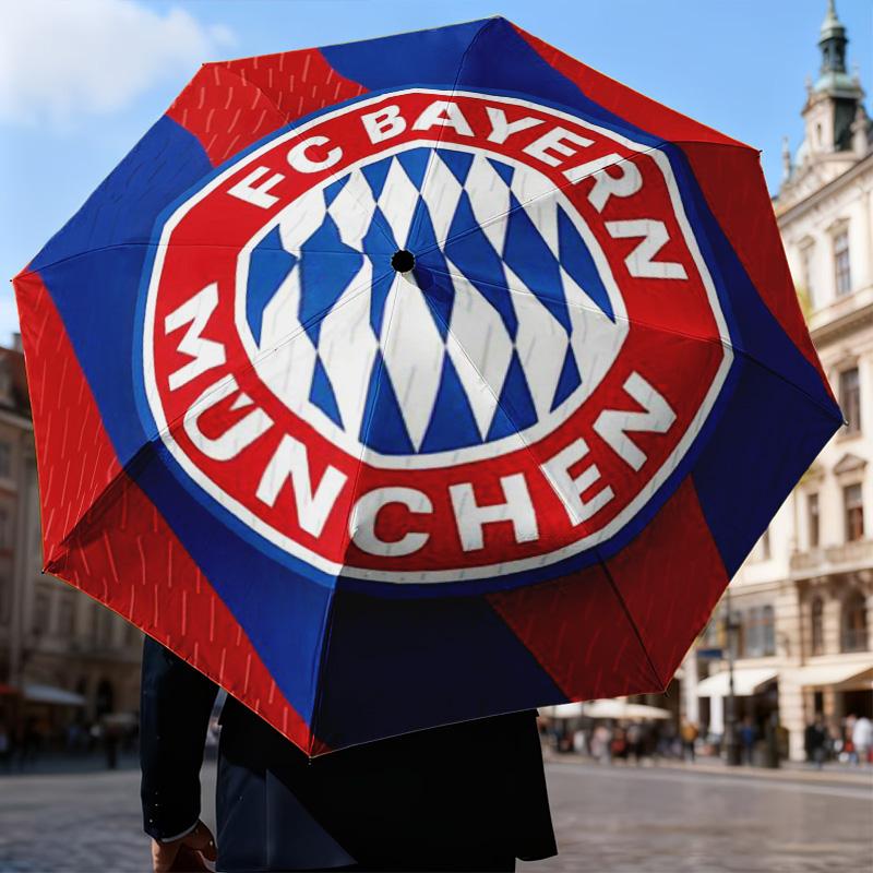 1PC Munich FC Crest Printed Umbrella Folding umbrella, automatic umbrella 8-Frame for Travel, camping Fan gifts Christmas Gifts