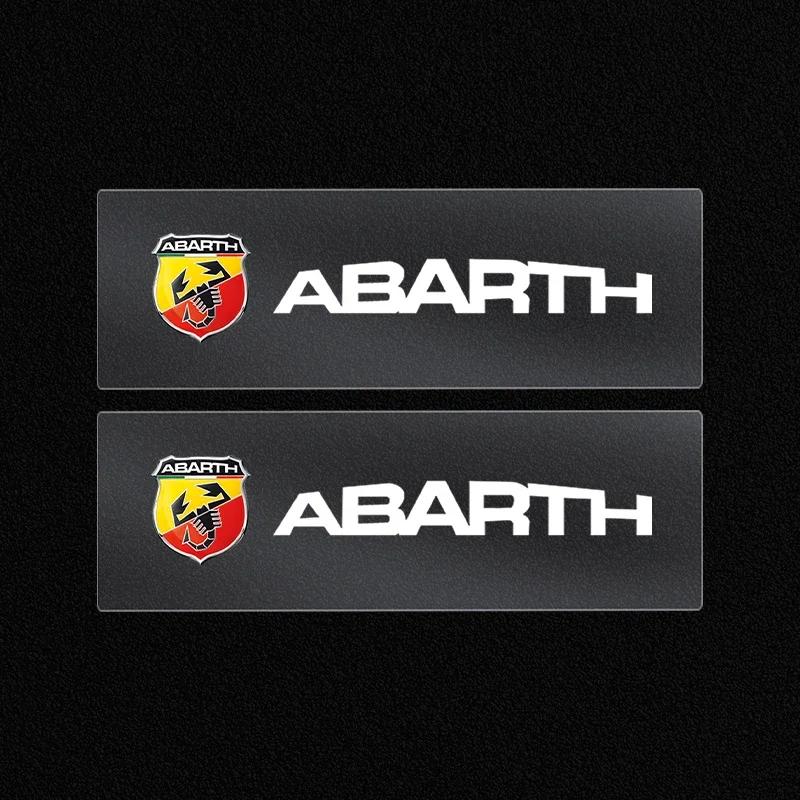 EHO4 Car Steering Wheel Badge Stickers Car Door Handle Label Decal For Fiat Abarth 595 Abarth 500 Abarth 124 Spider Car Accessories