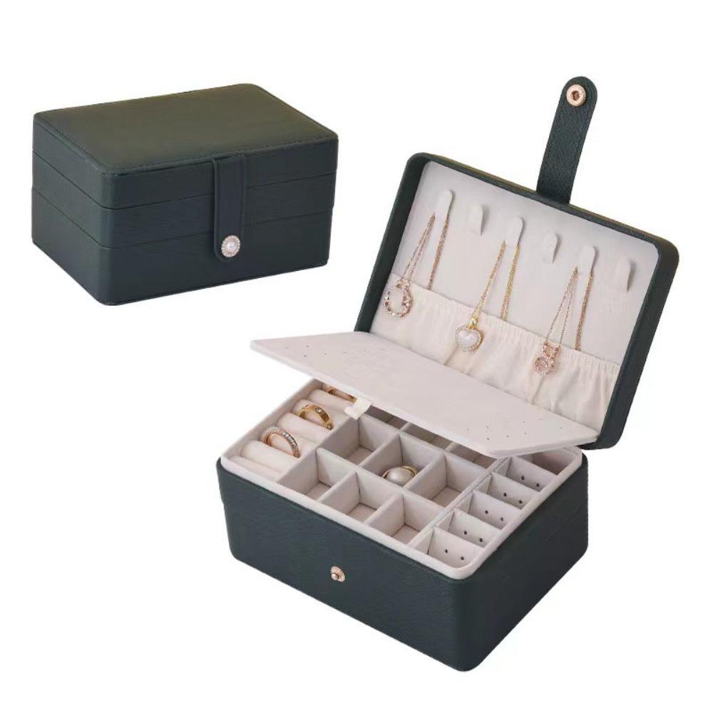 Multilayer Jewelry Holder PU Jewelry Storage Case Fashion Square Jewelry Box  Travel