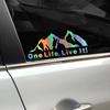 ONE LIFE LIVE IT Car Tuning Off Road SUV Truck Mountain Silhouette Car Sticker Vinyl Car Sticker Decals Decoration Accessories