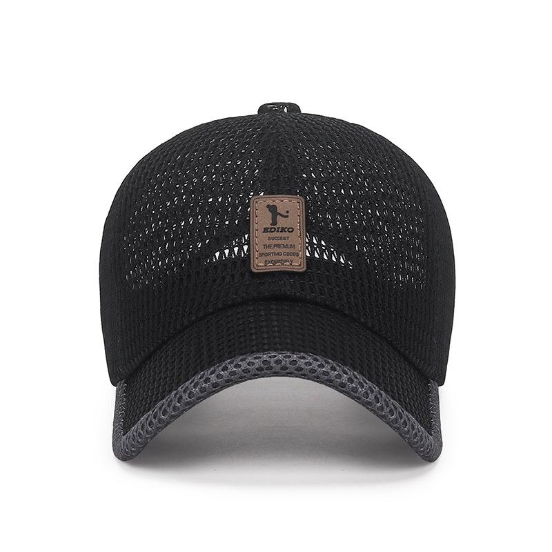 Summer Breathable Checkered Mesh Baseball Hat Men's Summer Travel Sun Protection Hat Fishing Baseball Hat