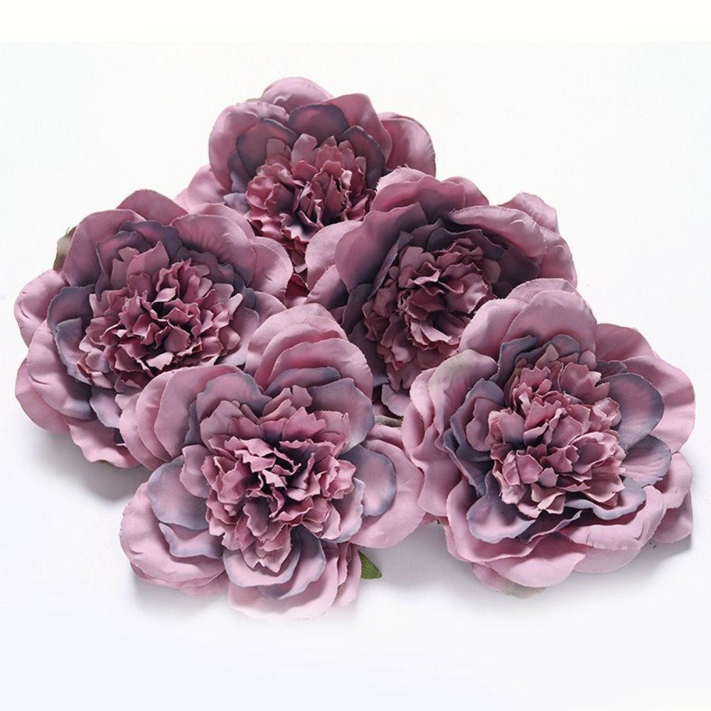 5PCS Decorative Peony Flower Heads Silk Flower Decoration Supplies Artificial Flower  Birthday Party