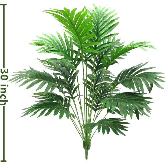 Beebel 30" Artificial Palm Plants Leaves Tropical Greenery Bush Imitation Faux Fake Palm Tree Leaf for Home Kitchen Party Flowers Arrangement Wedding