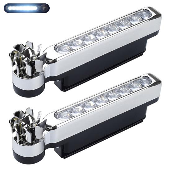 

2 шт., дневные ходовые огни, супер яркие, портативные, на ветру, без необходимости внешнего источника питания, светодиодные лампы DRL для автомобиля белый