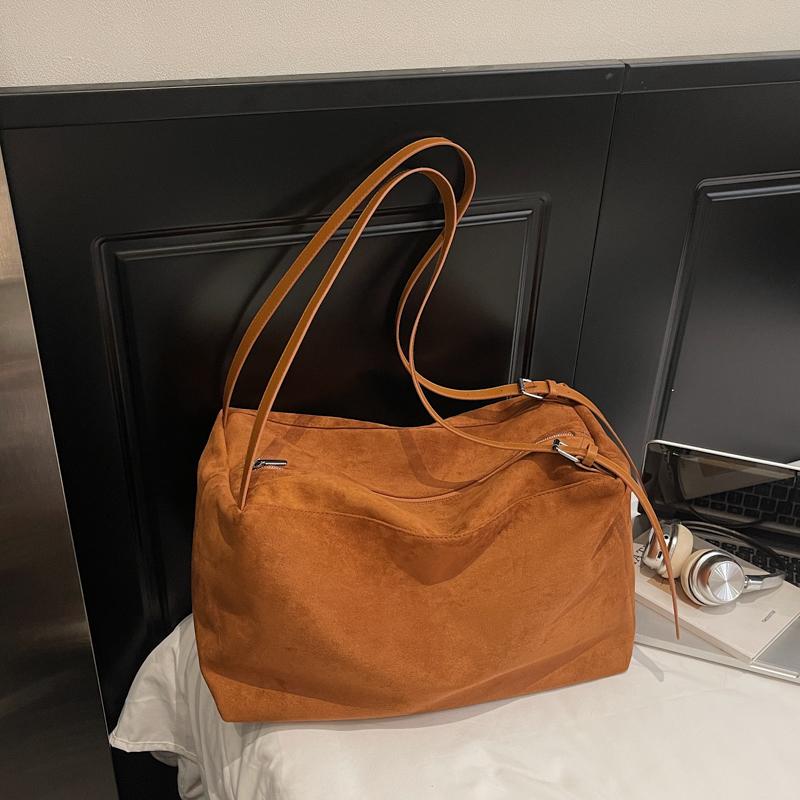Tote Bag Large Capacity Suede Pillow Bag Women's Shoulder Crossbody Bag