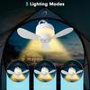 Outdoor Camping Fan Portable Ceiling Fans Tent Ventilator Cooler Rechargeable Electric Fan Remote Control LED Lighting 5 Speeds