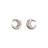 Simple And Exquisite Gold And Silver Crescent Moon Handmade Brushed S925 Silver Needle Stud Earrings Niche Fashion High Sense Earrings Women