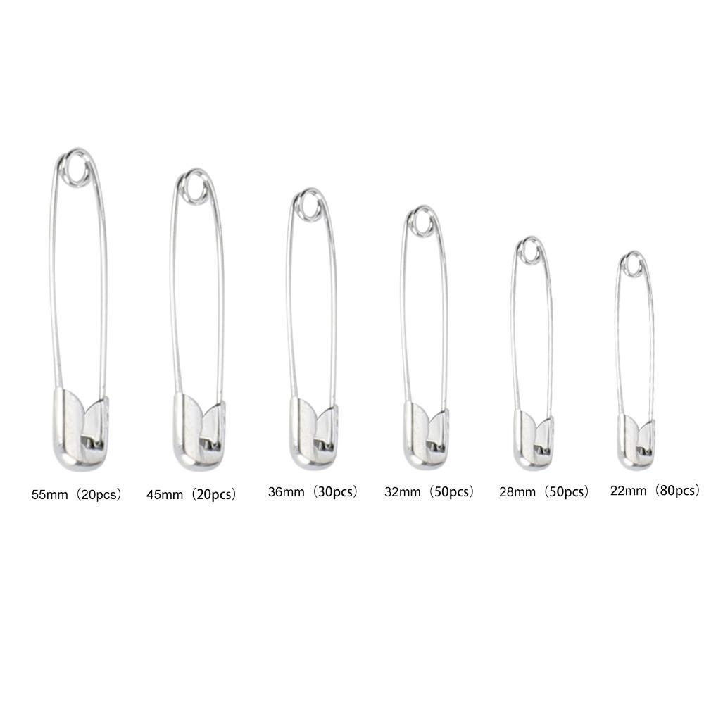 250pcs 6 Sizes Safety Pins metal Assorted Safety Pins Durable Sewing Pins Clothes Accessories