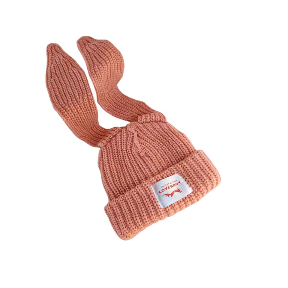 Nischendesign personalisierte Katzen- und Schweineohren gestrickte Wollmütze niedliche Herbst- und Winter-Warm-Ohrenschutz-Tasche Kopfmütze