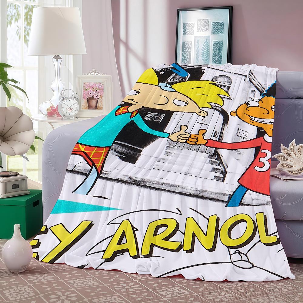 Cartoon H-Hey A-Arnold Comedy Funny Blanket Warm And Soft Suitable For Bedroom Living Room Sofa Bed Office Travel Camping