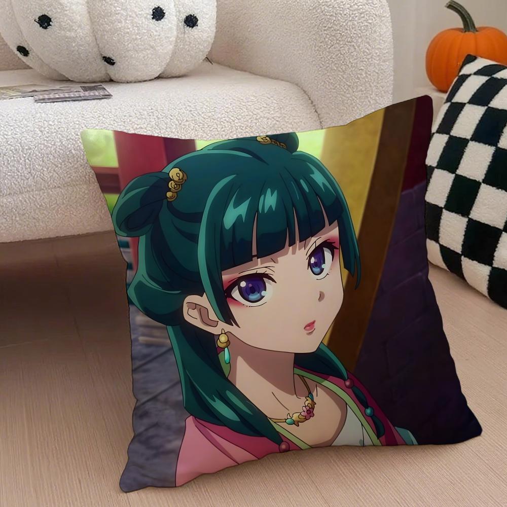 Classic Japanese Anime TThe Apothecary Diaries Cushion Cover Throw Pillow Cover Hidden Button Durable Polyester Chair Cushion