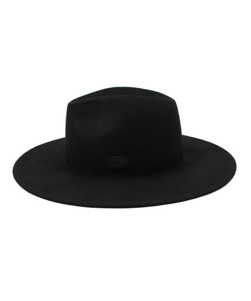 Yunibeosyeolkemiseuteuli Black Simple Wool Fedora Bk Metal Fedora
