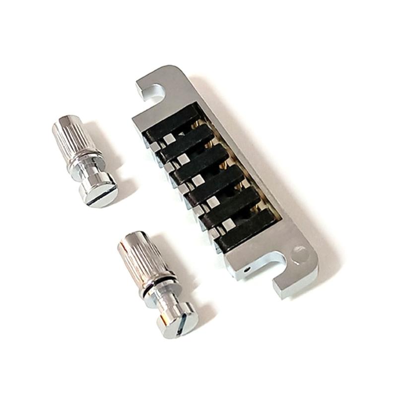 Guitar Bridges with Studs and Inserts Replacement 6 String Electric Guitar Bridge Vintage 6 Style Stopbar Tailpiece