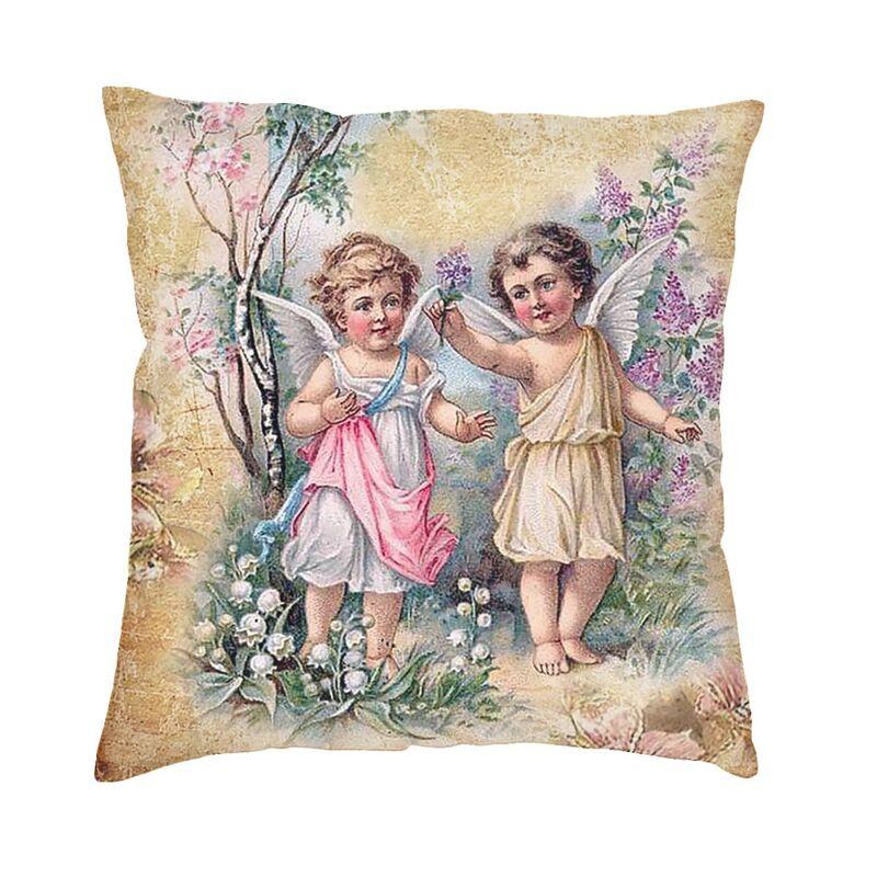Nordic Victorian Angel Cushion Cover Velvet Fairies Sea Throw Pillow Case Living Room Decoration Pillowcase