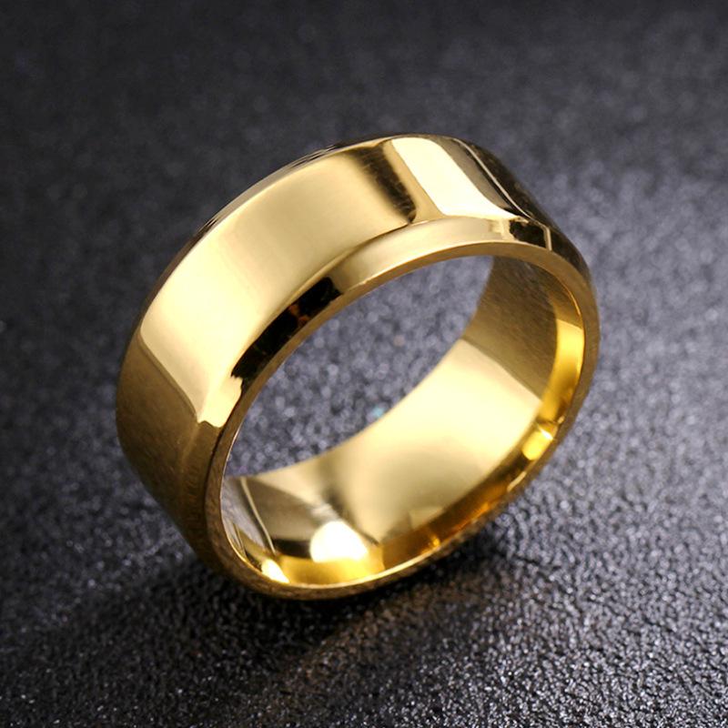 4mm/6mm/8mm Double Beveled Polished Stainless Steel/Titanium Ring - European & American Style