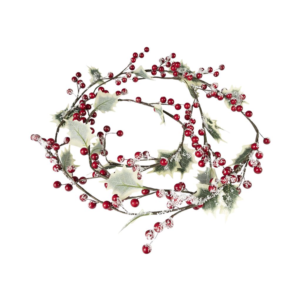 Xmas Berry Garland 1.2m Foam Iron Wire Lifelike Artificial Xmas Berry Vine for Holiday Home Decoration