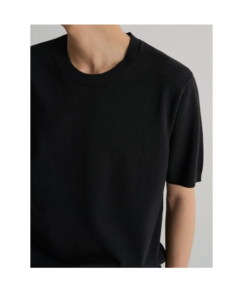 8seconds Formal Round Neck Short Sleeve Knit Black
