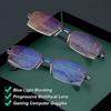 New Intelligent Zoom Glasses Men Women Reading Glasses Anti Blue Ray Rimless Cutting Presbyopia Eyewear Prescription Glasses