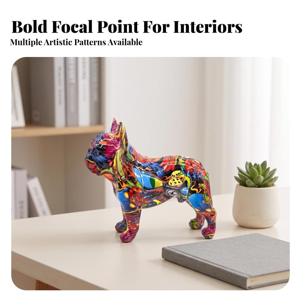 Adorable Dog Figurine | Lightweight Resin Construction, Compact Modern Design, Statue, for