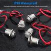 Linkstyle 10PCS 12mm Momentary Push Button Switch, Mini Round Pushbutton Switches with Pre-Wired, Waterproof, for Car Boat
