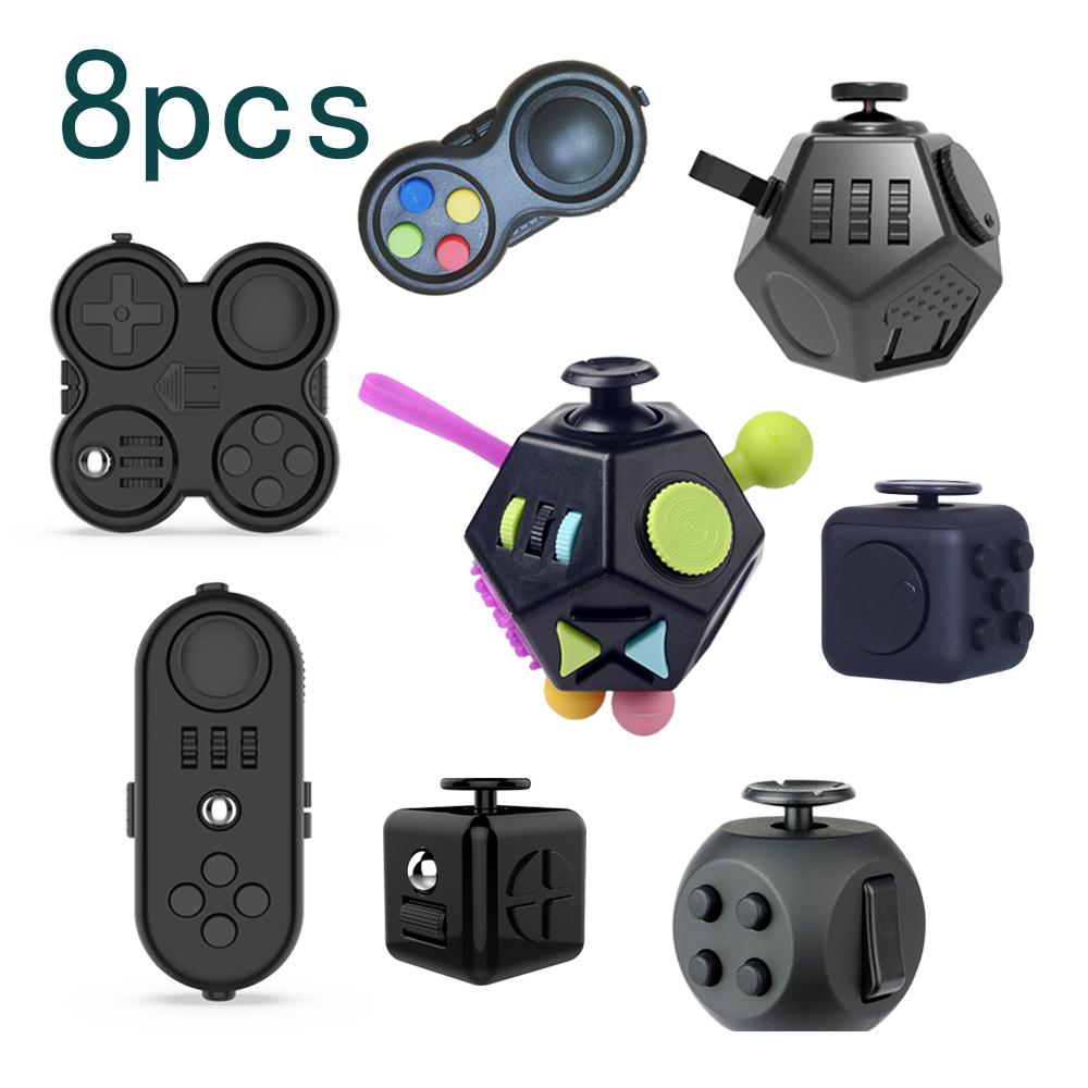 Toys Toys 8pcs Fidget Game Fidget ball Stress Reliever Squeeze Fun Desk Handle Finger Colorful Decompression Gift Present for Juvenile