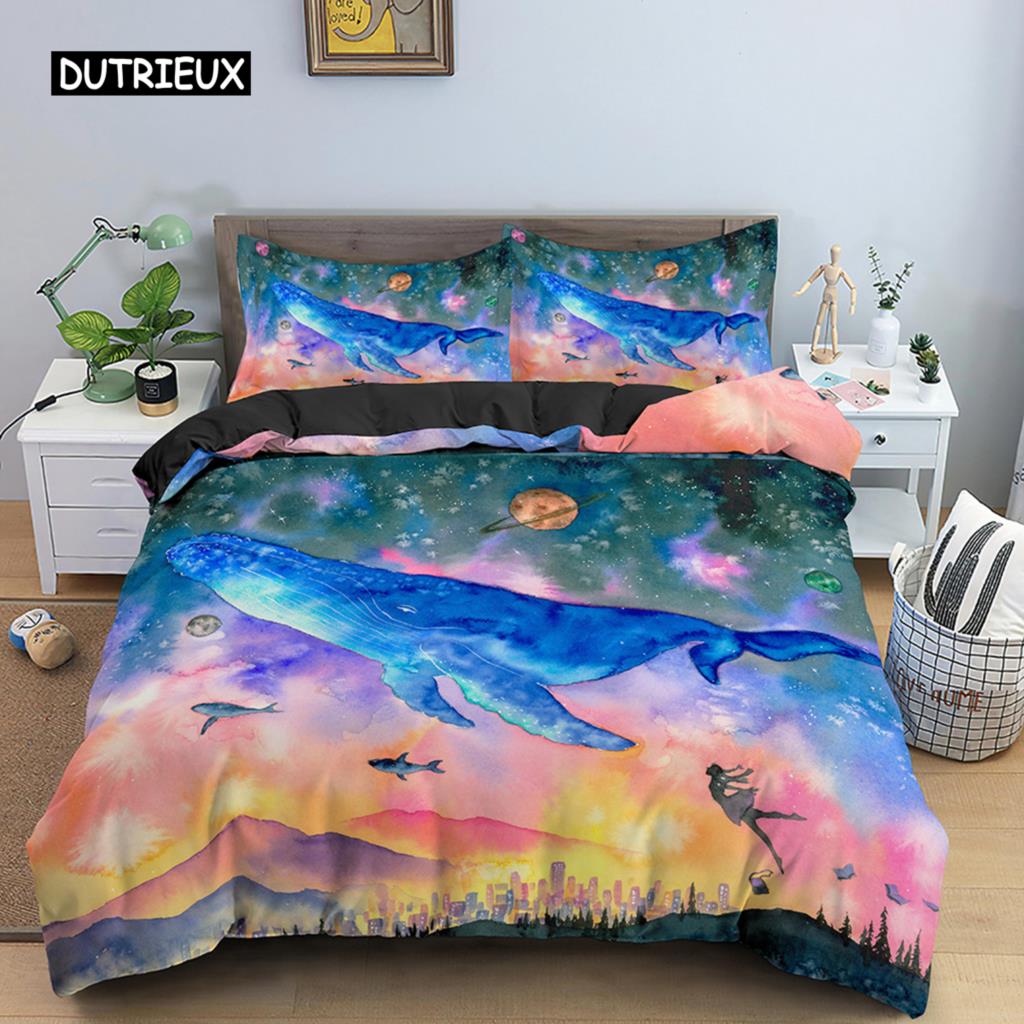 Dolphin Duvet Cover 3D Bedding Set Boys Girls Adults Comforter Cover Queen King Home Textiles Marine Life Polyester Quilt Cover