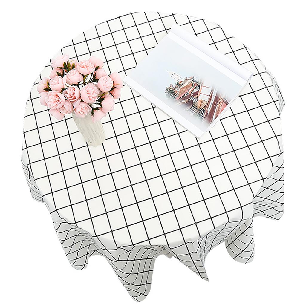 Table Cloth Waterproof Oil Proof Minimalist Fashionable Decorative White Plaid Tablecloth Table