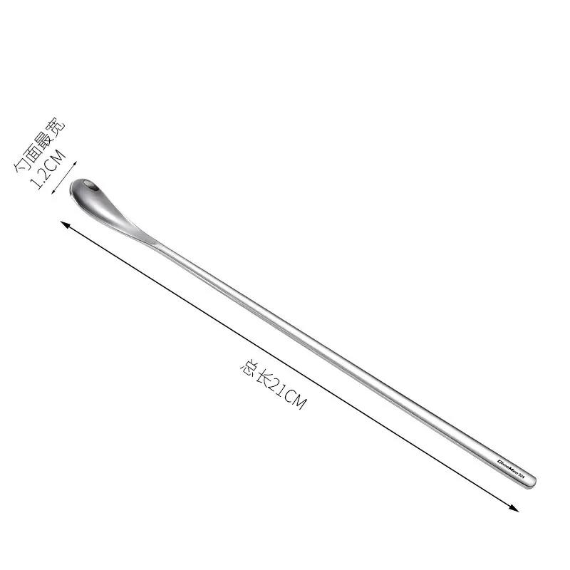 Long Handled 304 Stainless Steel Spoon - Coffee Tea Dessert Ice Cream Stirrer Versatile Picnic Kitchen Bar Grooming Accessories