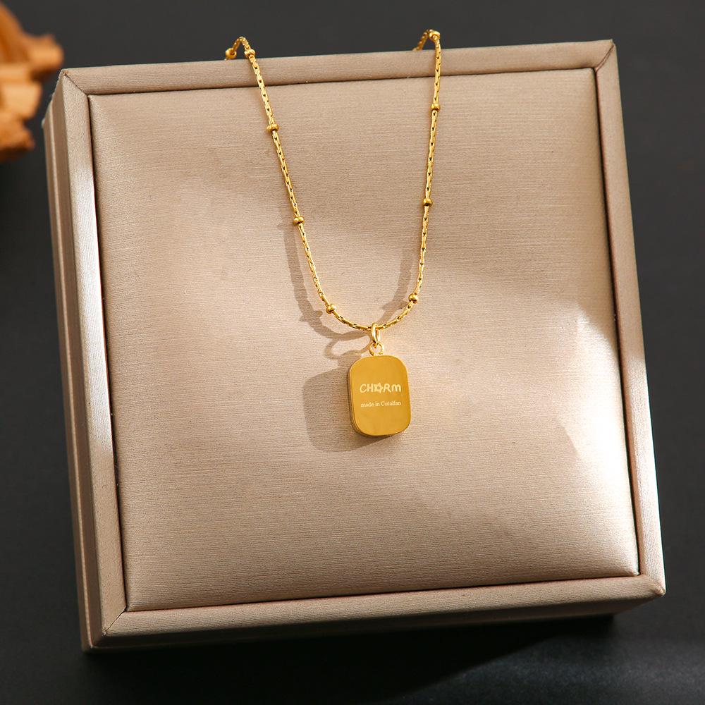 Colier din Oțel Titan Placat cu Aur de 18K, Lanț Claviculă de Înaltă Calitate pentru Femei - Bijuterii care nu se Decolorează