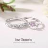 Mori Style Butterfly Flower Couple Rings: Versatile Matching Rings for All Seasons