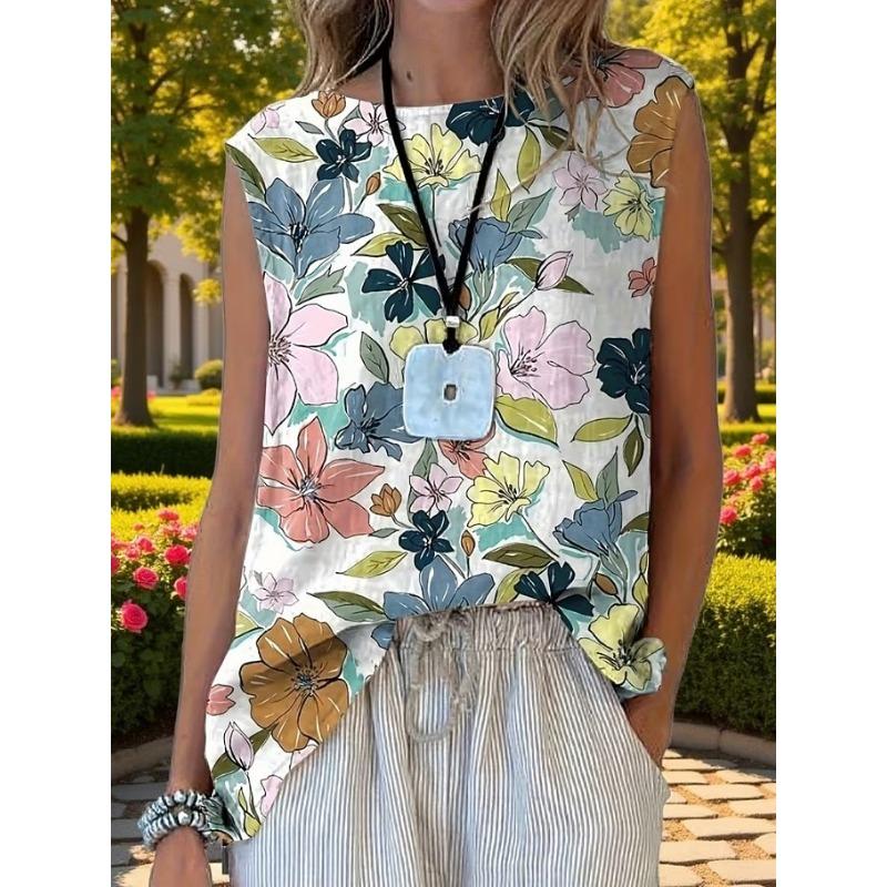 Women s Camisole Tank Top Vintage Stylish Classic Sleeveless Crew Neck Crop Tops Casual Daily Summer Spring S