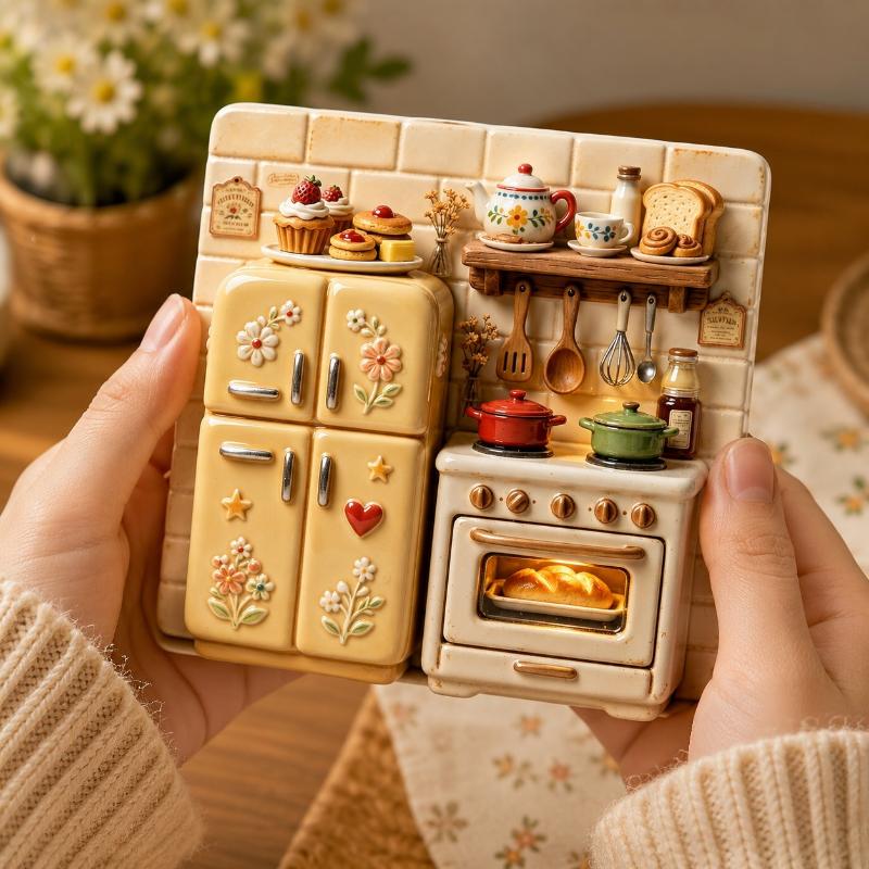 Retro 3D Relief Harz Kühlschrankmagnete Mini Niedliche Ornamente Küchenkühlschrank Dekoration Einzigartige Reise Souvenir Geschenke