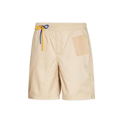 X Michael Lau Collaboration Classics Patchwork Decorated Straight Fit Mid Rise Drawstring Sports Shorts Men Shorts Khaki 531325-80