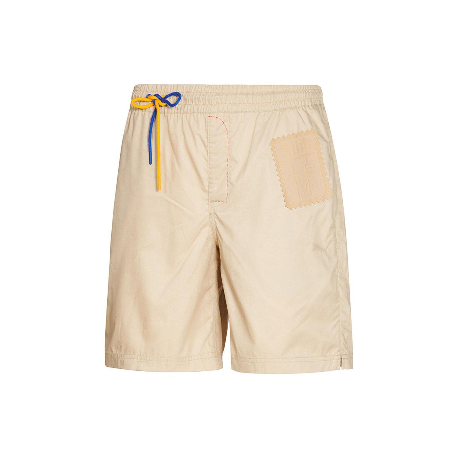 

Puma X Michael Lau Коллаборация Классика Пэчворк Декорированные Прямого Кроя Средней Посадки Шорты Спортивные на Шнурке Мужские шорты Хаки 531325-80 XXS